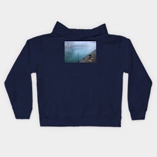 Cycling by the river Kids Hoodie